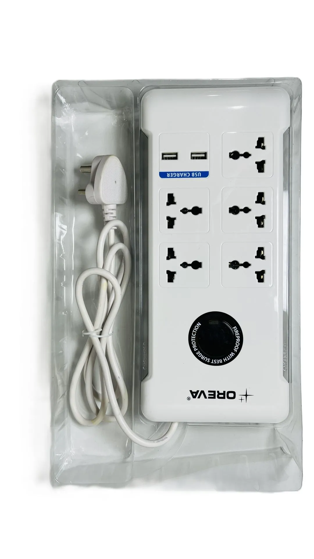 OREVA 5 Socket Surge Protector with 2 USB | 918J 36000A - Image 2