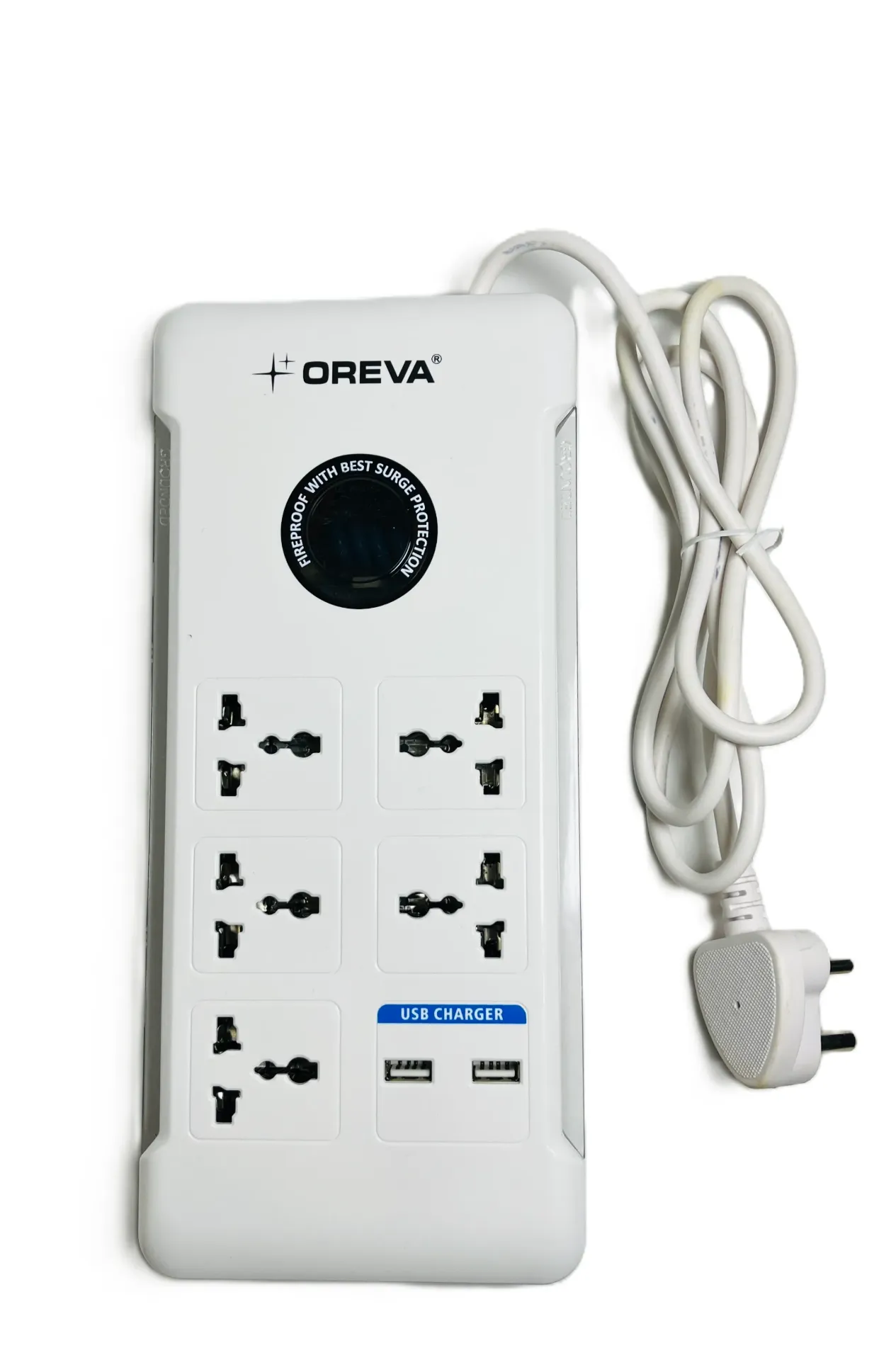 OREVA 5 Socket Surge Protector with 2 USB | 918J 36000A